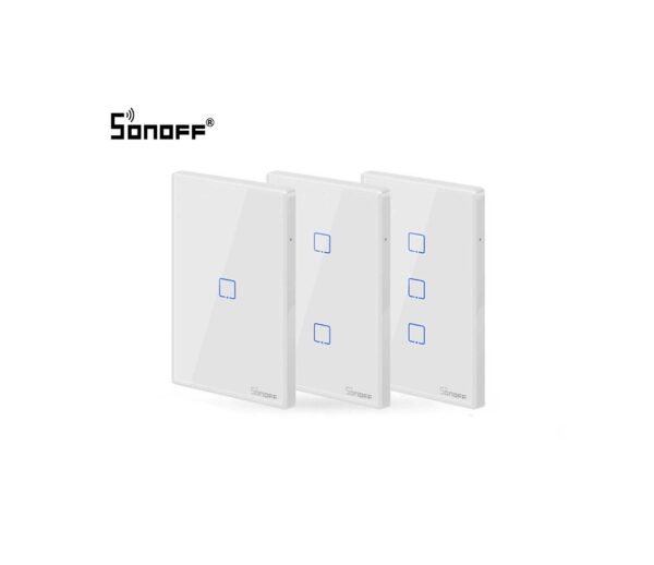 CÔNG TẮC WIFI SONOFF WS3 - T1-US - CHỮ NHẬT - MẶT KÍNH - Hình ảnh 2
