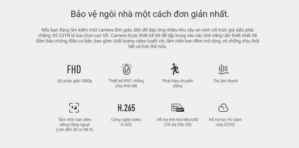 CAMERA WIFI EZVIZ C3TN 2MP - CS-C3TN-A0-1H2WF - Hình ảnh 5