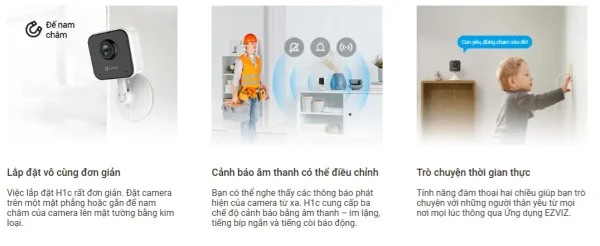 CAMERA WIFI EZVIZ H1C 2MP - CS-H1C-R100-1G2WF - Hình ảnh 6