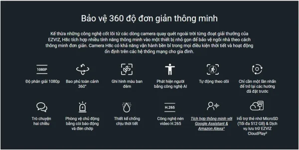 CAMERA WIFI EZVIZ H8C 2MP - CS-H8c-R100-1K2WKFL - Hình ảnh 4