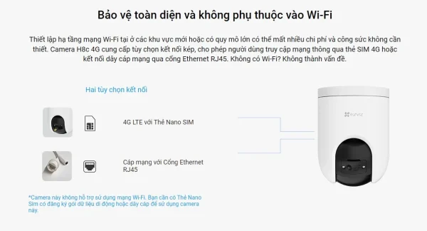 CAMERA WIFI EZVIZ H8C 4G - CS-H8c-R200-1K3KFL4GA - Hình ảnh 5