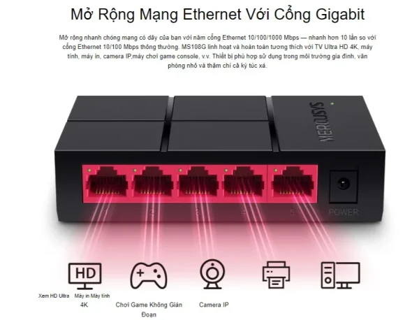SWITCH MERCUSYS MS105G - 5 PORT GIGABIT - Hình ảnh 6