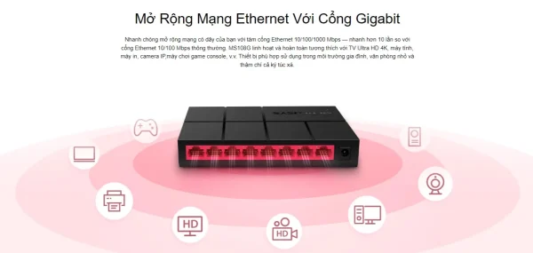 SWITCH MERCUSYS MS108G - 8 PORT GIGABIT - Hình ảnh 4