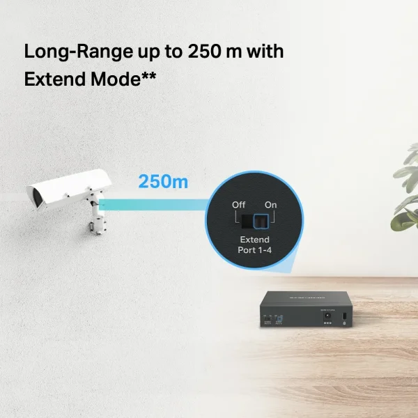 SWITCH POE MERCUSYS MS105GP - 4 PORT POE+ GIGABIT - Hình ảnh 4