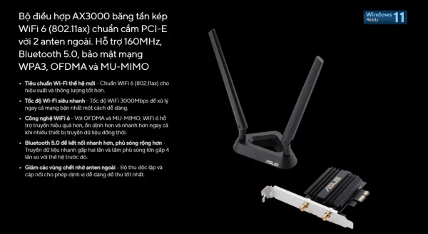 CARD WIFI 6 ASUS PCE-AX58BT WIFI 6 BLUETOOTH - Hình ảnh 6