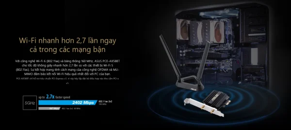 CARD WIFI 6 ASUS PCE-AX58BT WIFI 6 BLUETOOTH - Hình ảnh 5