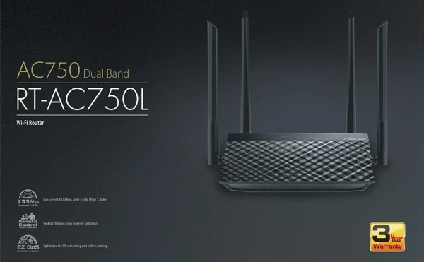 ROUTER WIFI ASUS RT-AC750L AC750, 2 BĂNG TẦN - Hình ảnh 3