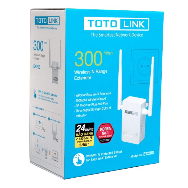 REPEATER WIFI TOTOLINK EX200 300Mbps 2Anten 4dBi - Hình ảnh 3