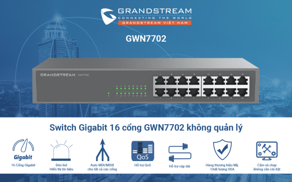 SWITCH GRANDSTREAM GWN7702 16PORT GIGABIT - Hình ảnh 3