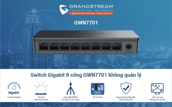SWITCH GRANDSTREAM GWN7701 8PORT GIGABIT - Hình ảnh 2